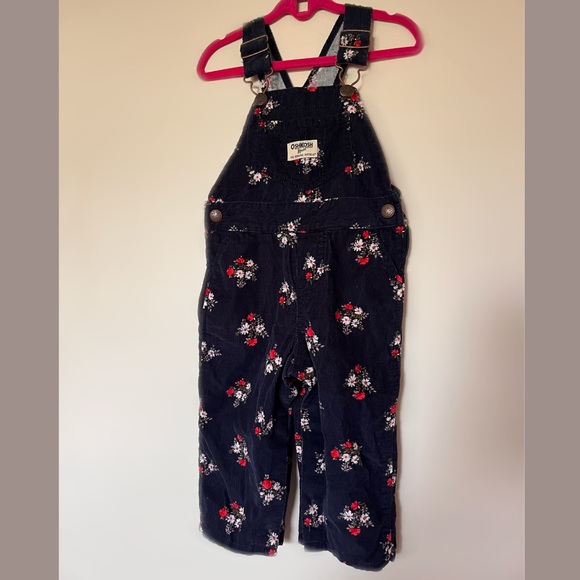 OshKosh B’Gosh Floral Print Overalls - Picture 1 of 3